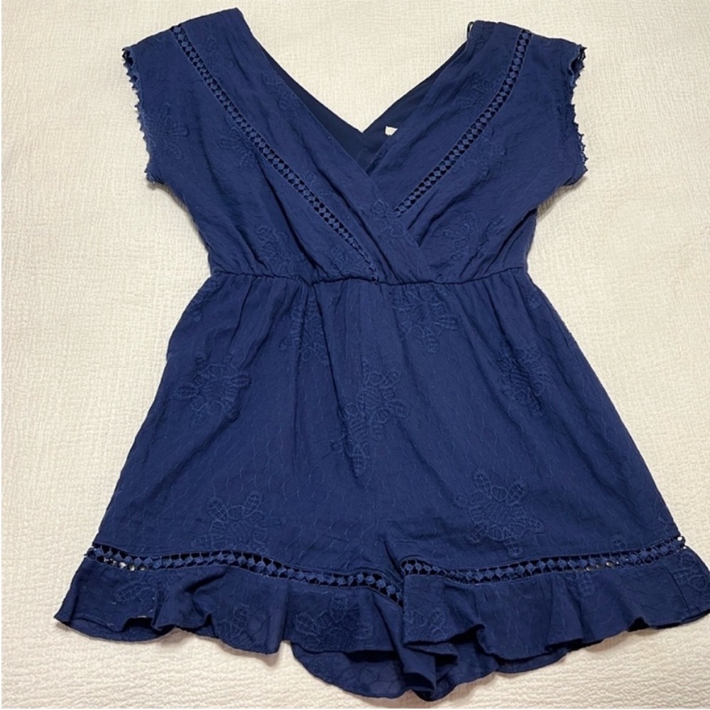 Francesca's Collections Navy Blue Romper